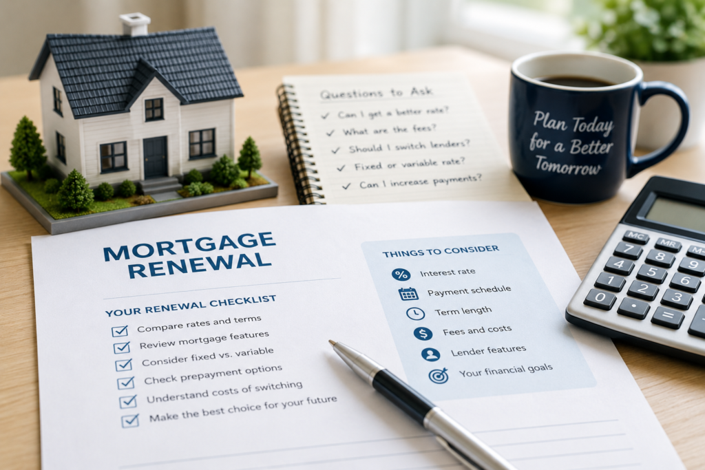 Mortgage renewal in Canada checklist for comparing rates and options