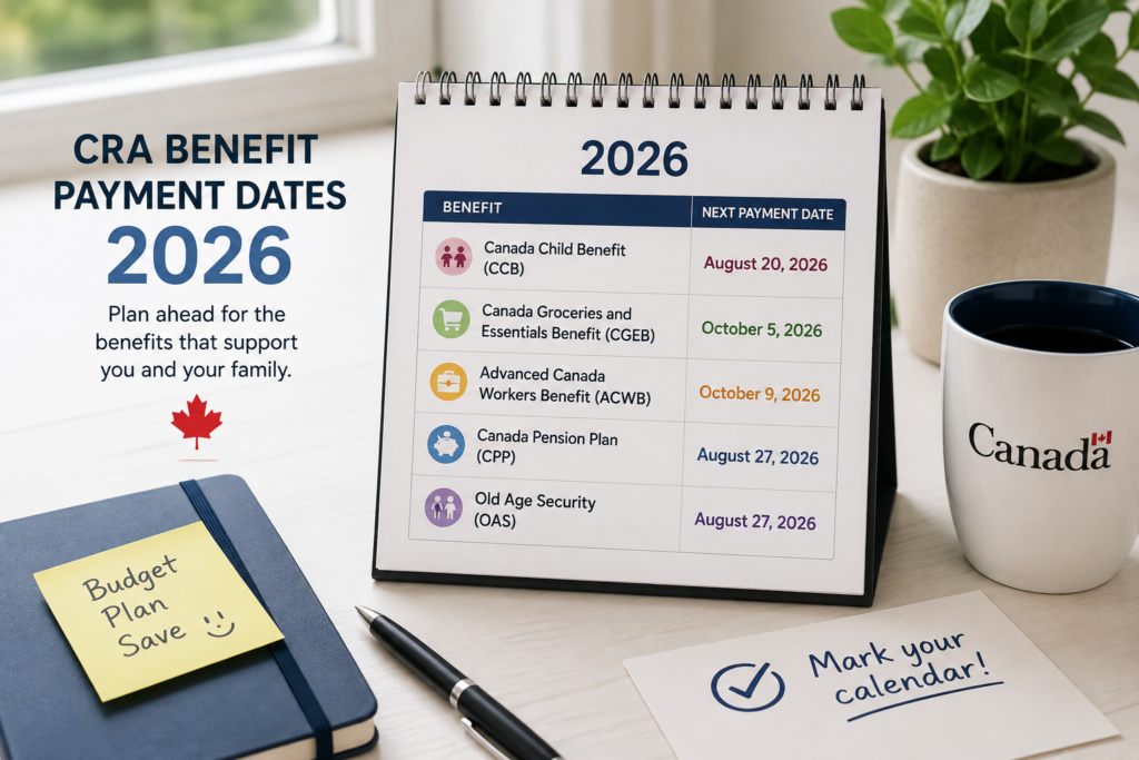 CRA benefit payment dates 2026