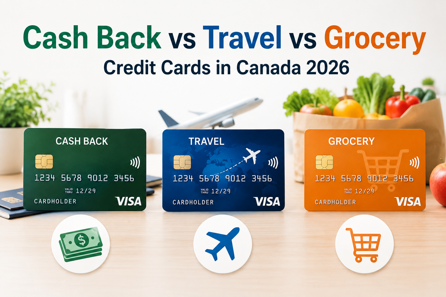 Cash back vs travel vs grocery credit cards in Canada 2026