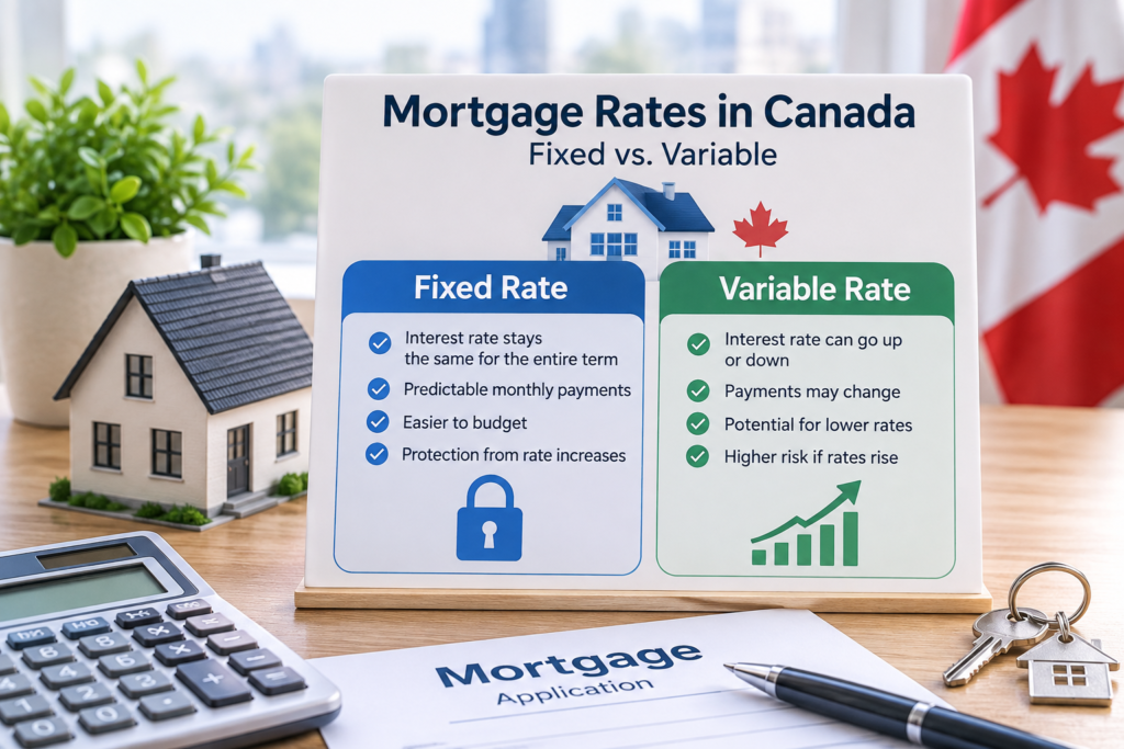 Fixed vs variable mortgage rates in Canada comparison