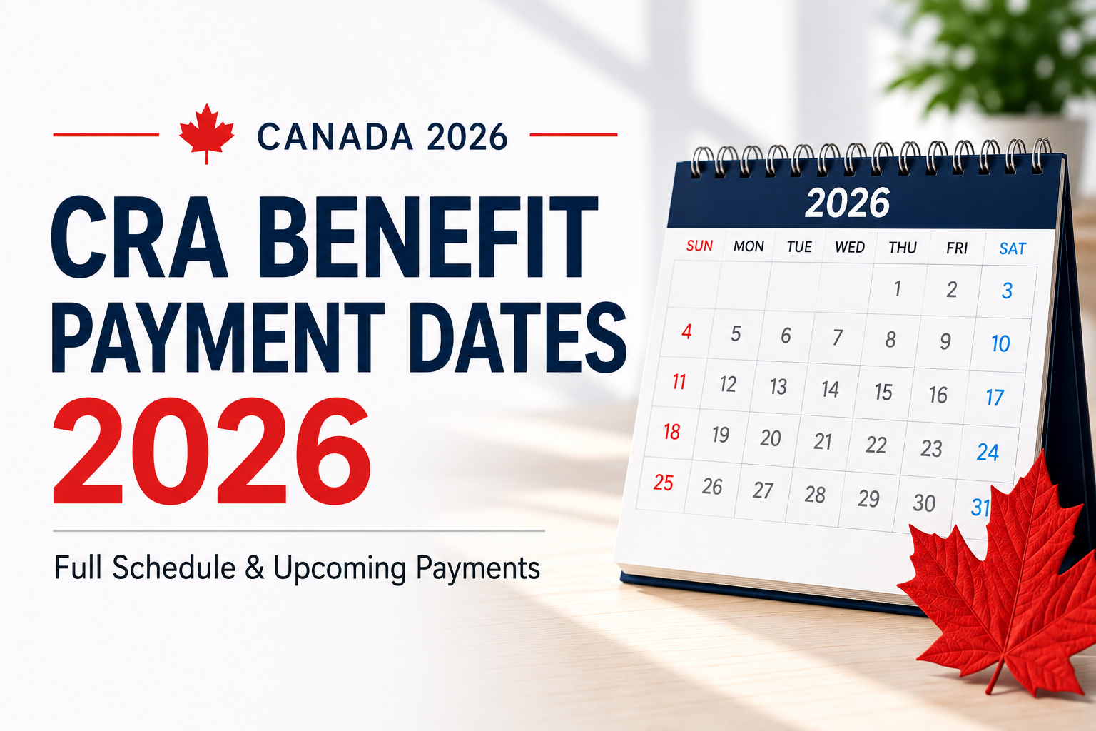 CRA benefit payment dates 2026