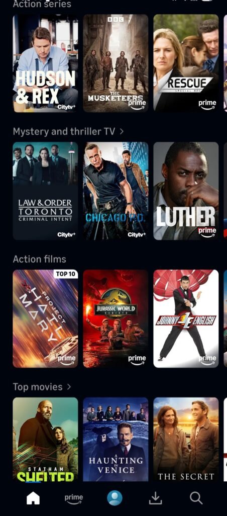 Prime Video Channels Canada in the Prime Video app