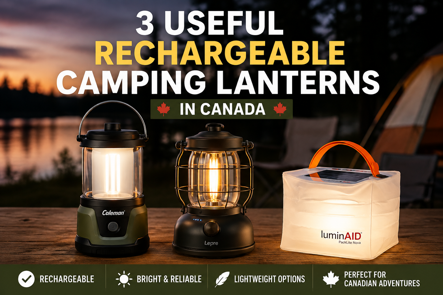 Rechargeable camping lanterns in Canada for outdoor camping