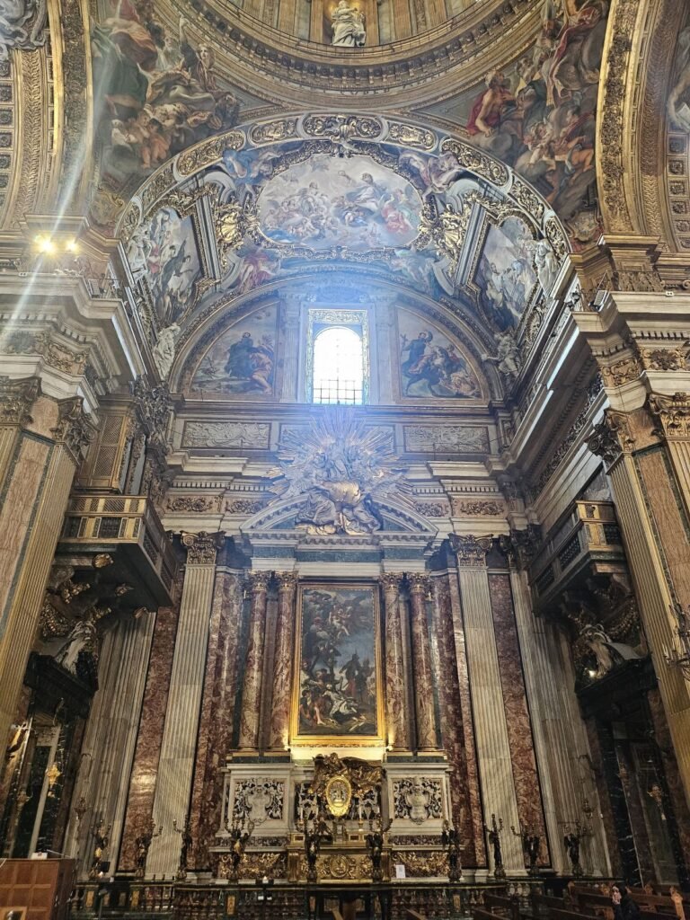 Decorated chapel and altar inside the Church of the Gesù