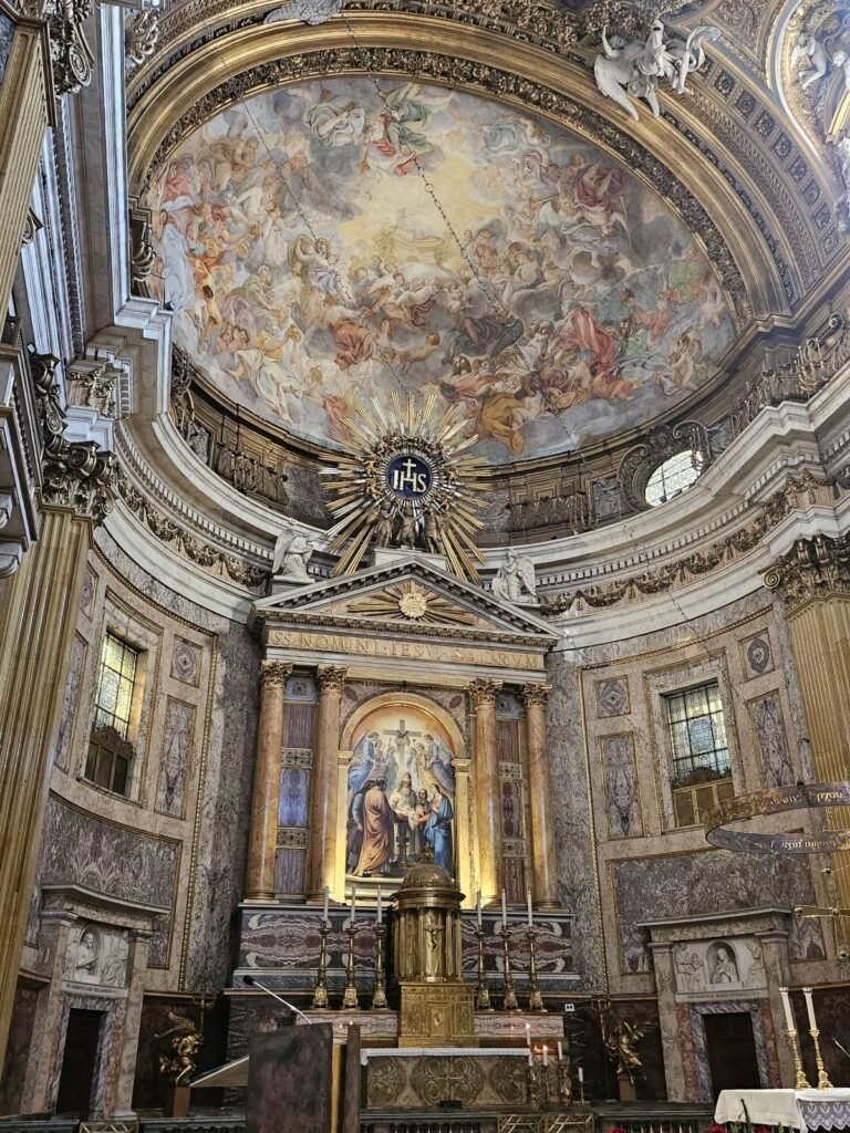 Main altar inside the Church of the Gesù in Rome