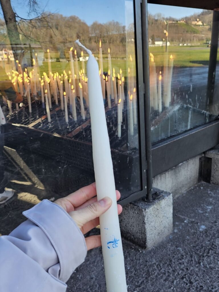 Pilgrimage candle at Lourdes Sanctuary