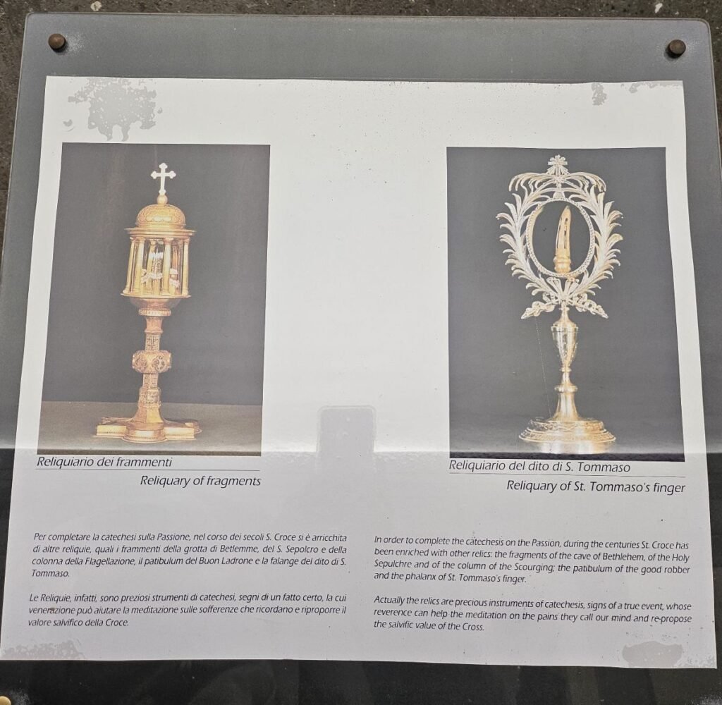 Information about the relic of St. Thomas at Santa Croce in Gerusalemme