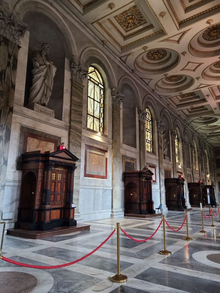 Confessional inside St. Paul Outside the Walls in Rome