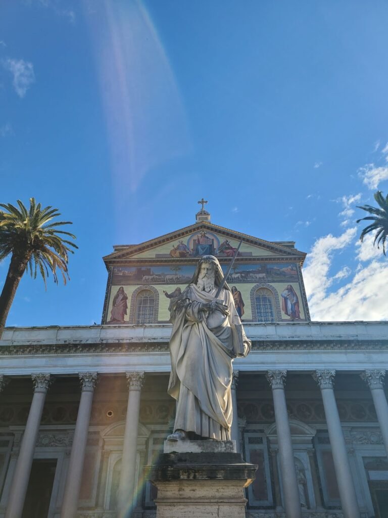 Front view of St. Paul Outside the Walls in Rome