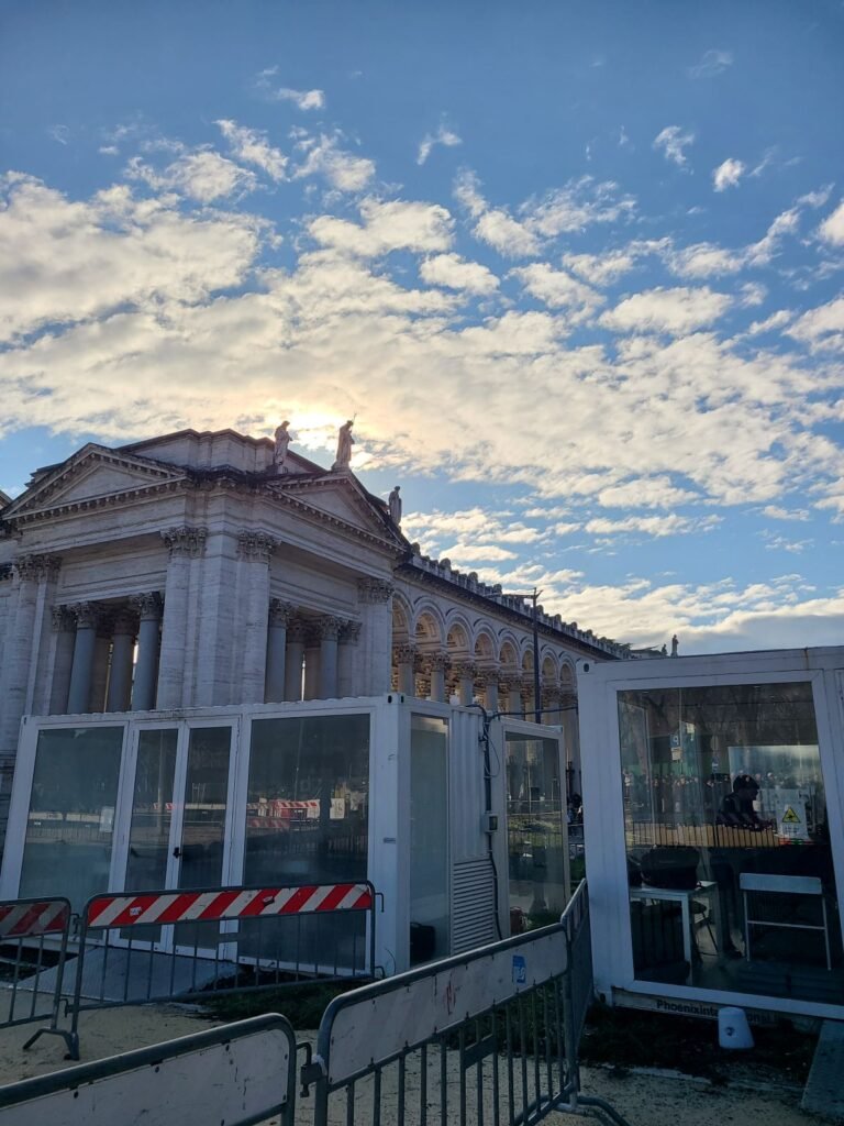 Security check before entering St. Paul Outside the Walls in Rome