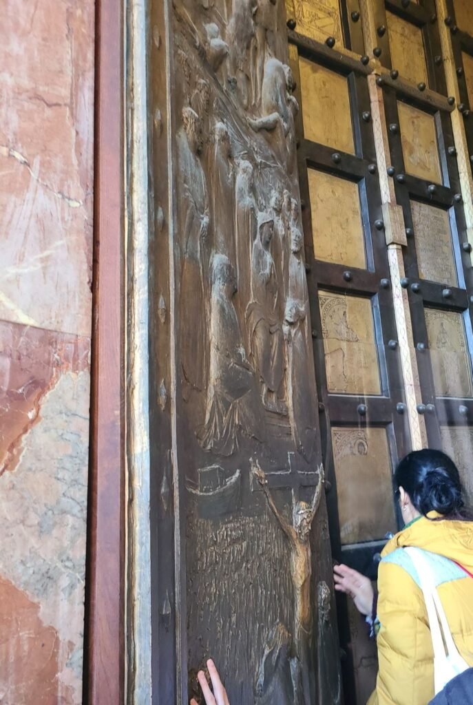 close-up of the holy door at St. Paul Outside the Walls
