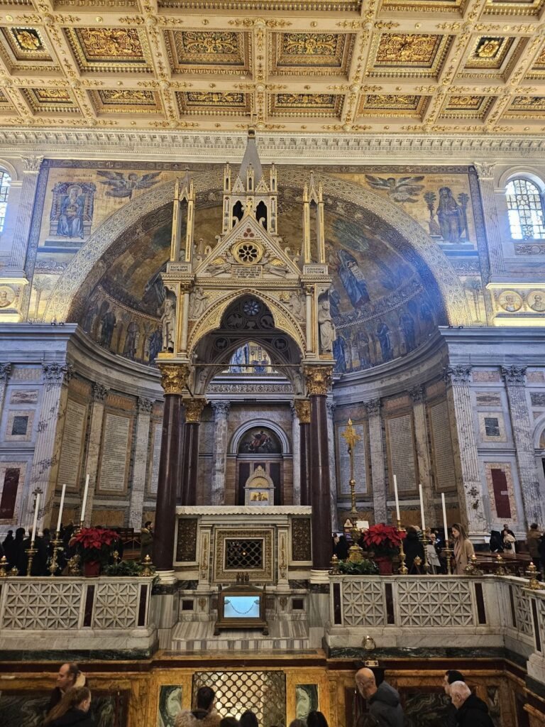 Papal altar above the tomb of St. Paul in St. Paul Outside the Walls