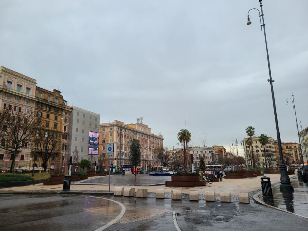 Morning street near the Vatican on Christmas Day